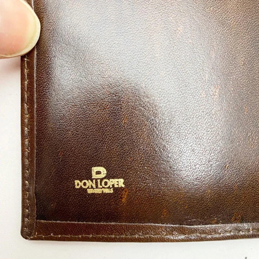 Don Loper Beverly Hills‎ Leather Vertical Bifold ID Window Wallet Mens OS Brown